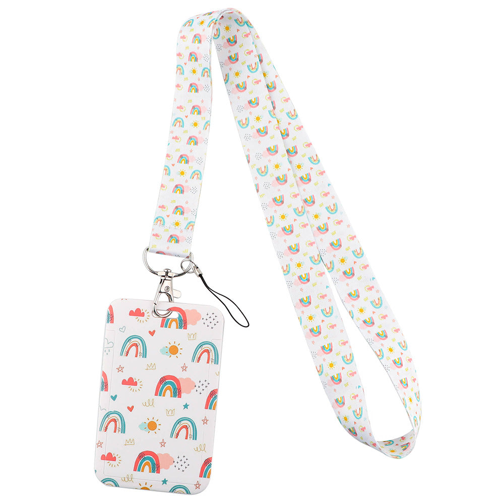 Wholesale Rainbow Polyester Badge Lanyard